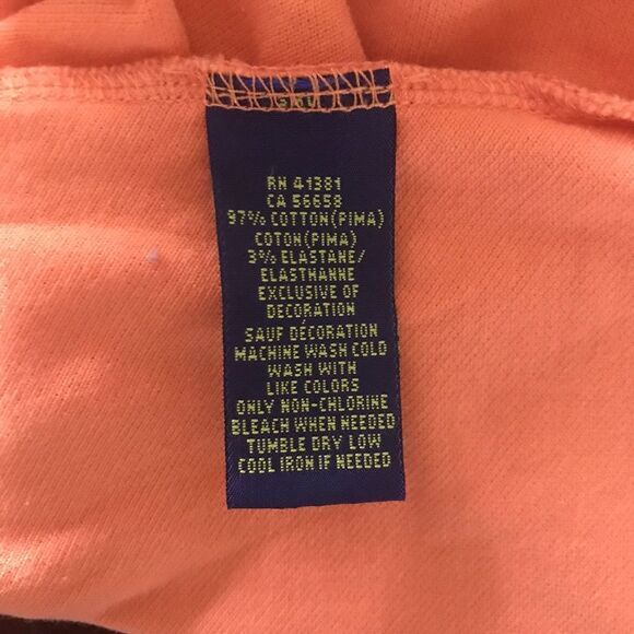 Polo Ralph Lauren Man's Orange Short Sleeve Shirt Size XLTG - Picture 6 of 6